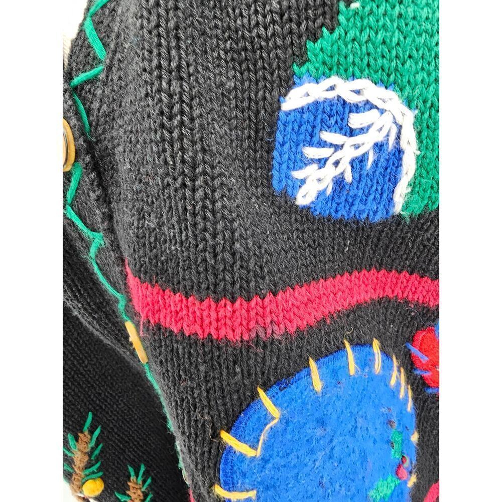 Vintage Bechamel Women's XL Black Knit Christmas/Holiday Sweater Vest - Picture 4 of 16